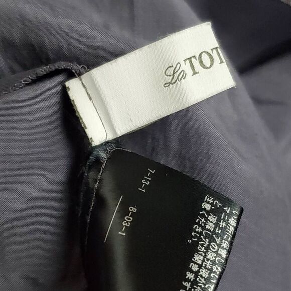 Le Totalite SMALL Dark Purple Ruffle Blouse Top - Picture 4 of 10